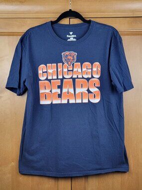 Fanatics NFL Chicago Bears Football Navy Crew Neck Short Sleeve Navy Tee - L